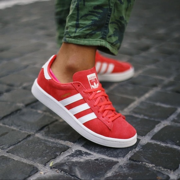 adidas red campus womens
